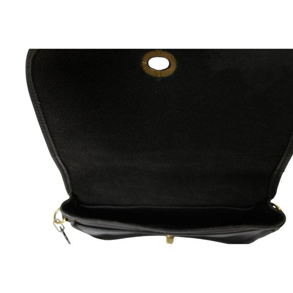 COACH Penny Pocket Black Genuine Leather Gold Classic Turn Lock Small Messenger - Picture 8 of 9